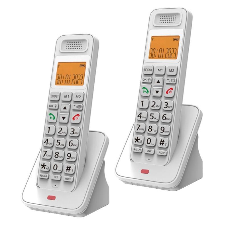 1Set Home Telephone 2 Handset Cordless Phone with Large LCD Display and Quick Dialing Function Efficient Communication
