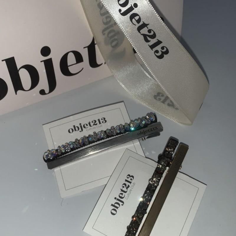 

objet213 Party Night Hair Clip set 2. Gold + Gray Crystal Set