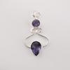 Iolite Gemstone 925 Sterling Silver Statement Designer Pendant 1.60" For Mother PP-13-2