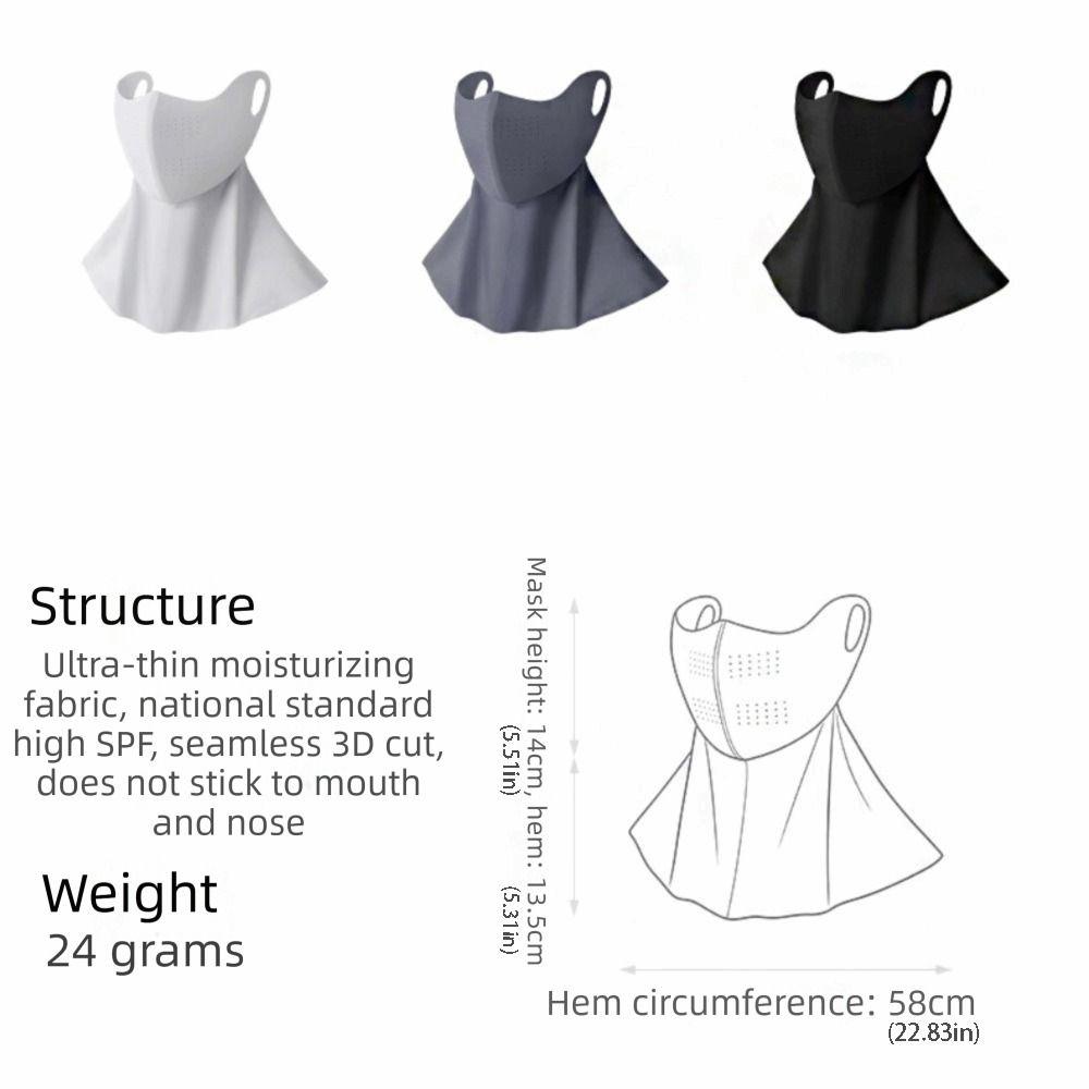 Elastic Summer Ice Silk Mask Breathable Thin Sunscreen Mask Neck Anti UV Sunshade Face Cover Fishing