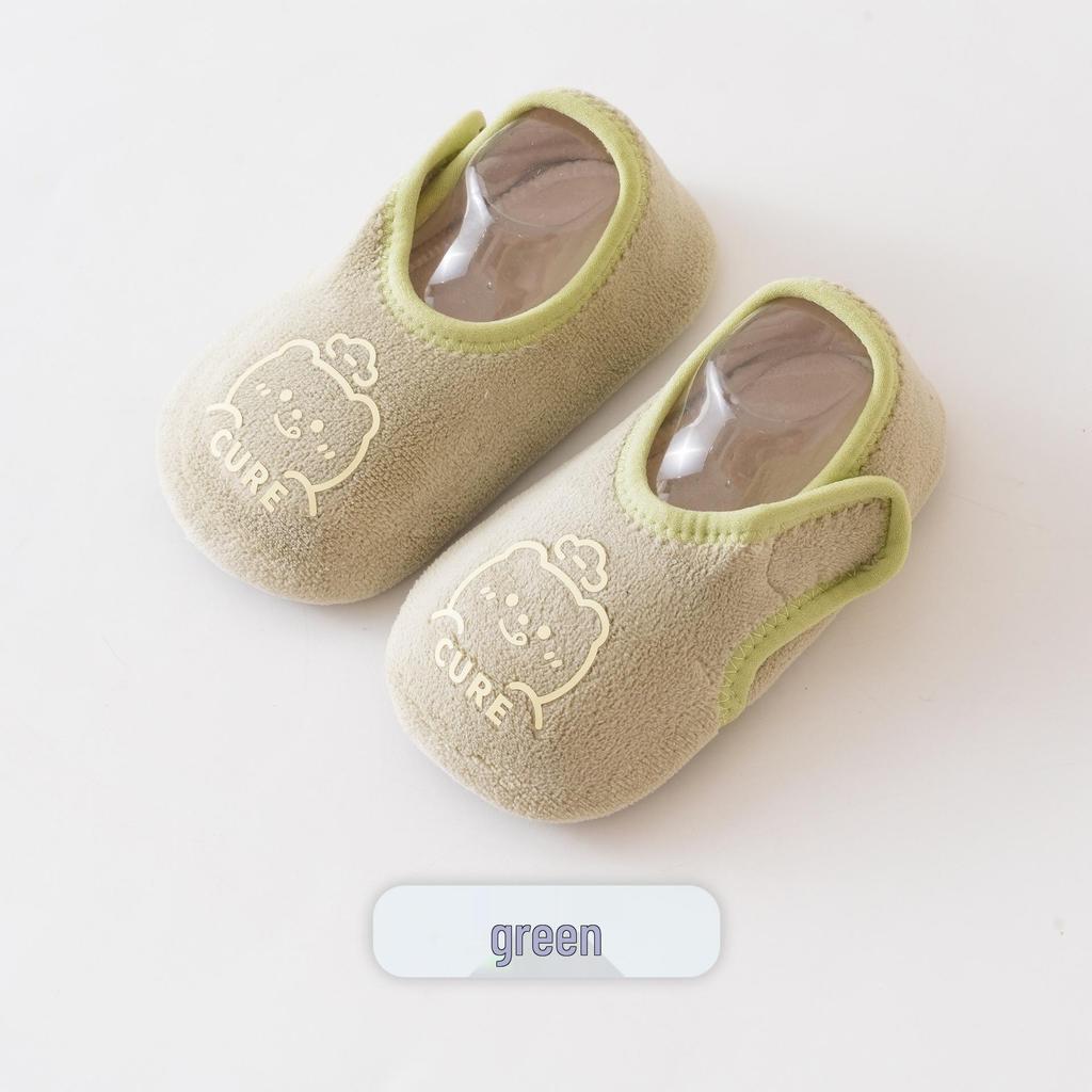 2025 Autumn/Winter Fleece-lined Non-slip Velcro Baby Walking Socks & Indoor Shoes