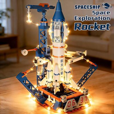 Aviation Manned Rocket Building Blocks Space Aerospace Station Model City Construction Bricks Toys for Children Holiday Gift