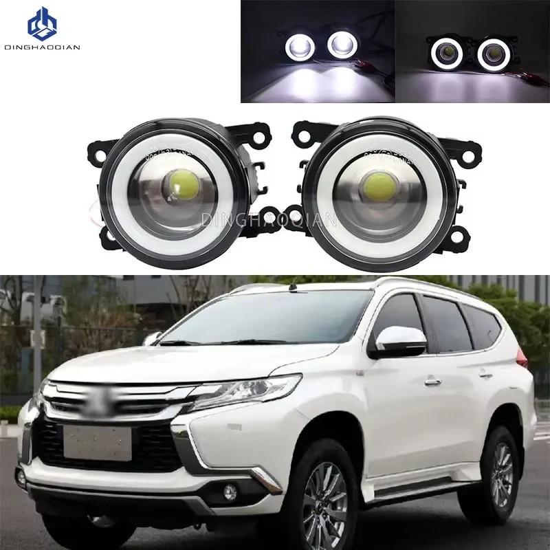 2 Pieces Car Fog Light LED Angel Eye DRL Daytime Running Lamp For Mitsubishi Montero Pajero Sport Challenger 2017 2018 2019
