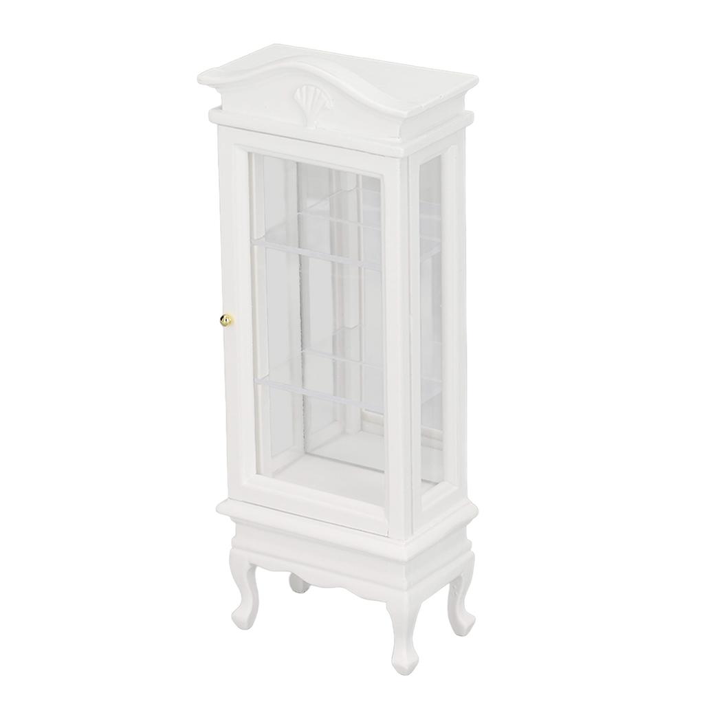 1:12 Doll House Miniature Cabinet Wooden Simulation White Arc Roof Single Door Dollhouse Display