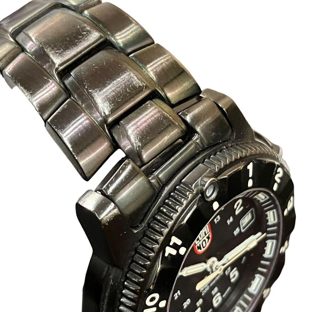 Used Luminox LUMINOX Nighthawk Watch Total Weight Approximately 143.6g SS SS Quartz Black Dial 3400 Men's