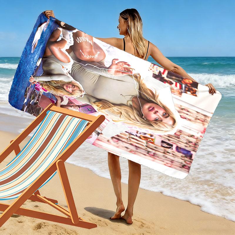 Sabrina Carpenter Soul Print Beach Towel, Large Soft Quick Dry Towel for Beach Camping Swimming
