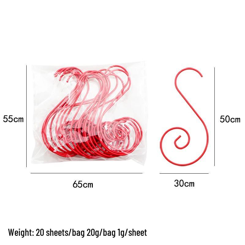 Metalowe haczyki S z drutu na ozdoby świąteczne, biżuterię i skarpety bożonarodzeniowe