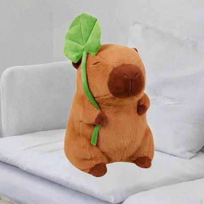 Capybara Plüsch Spielzeug mit Blätter Puppe Cartoon Schöne Nette Stofftier für