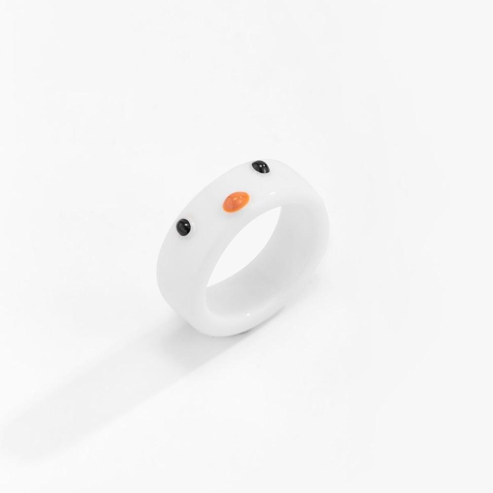 Geometric Korean Colorful Contrast Women Chick Fashion Jewelry Acrylic Frog Finger Rings Resin Ring