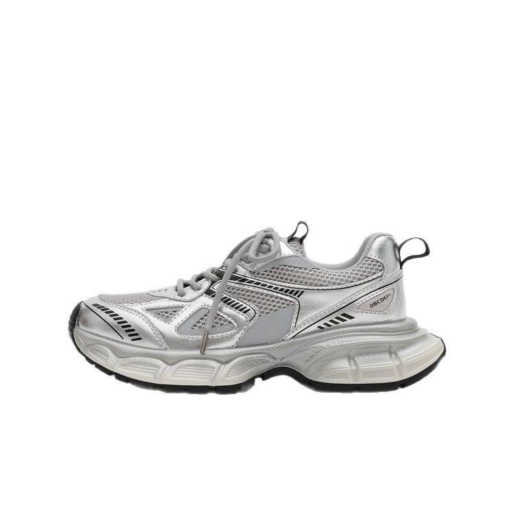 2025 new heightened silver Mazooism Internet celebrity spring super fire dad shoes women's fried street platform casual sports shoes