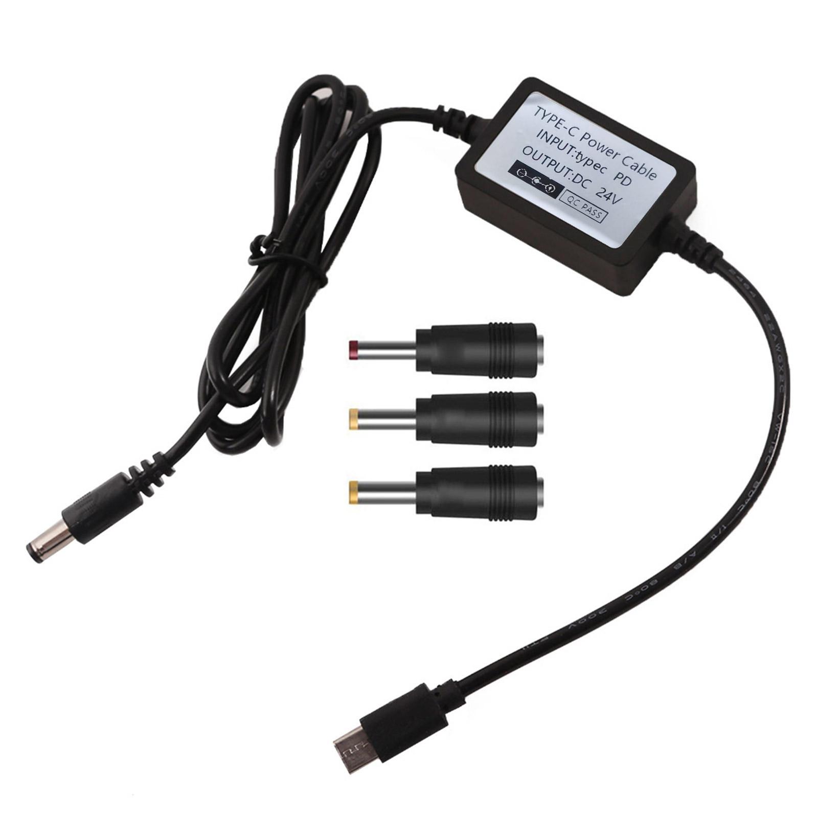 

Universal Type C USB C to 2.5mm/3.5mm/4.0mm/5.5mm Power Charge Cable for Router LED Light Fan and 24V Devices 1