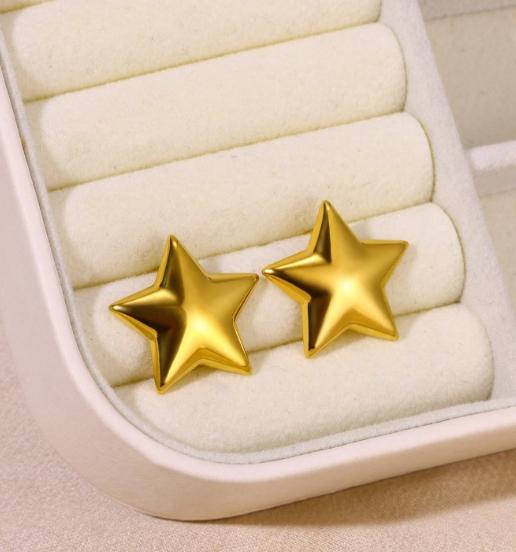 Stainless Steel Star Hoop Earings For Women Trend New In Luxury Gold Earrings Ear Jewelry Gift pendientes mujer