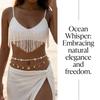 Resort Style Starfish Shell Seed Bead Waist Chain Set of 2 Gold Tone Layered Body Chain Adjustable Summer Beach Jewelry