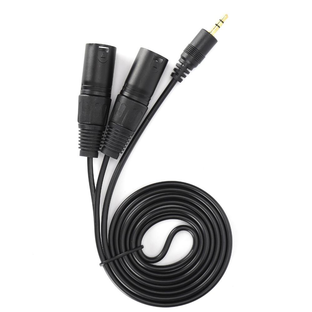 Plug and Play Microphone Cable 1/8 Inch to 3-Core Double XLR Audio Adapter Cable  Audio Recording