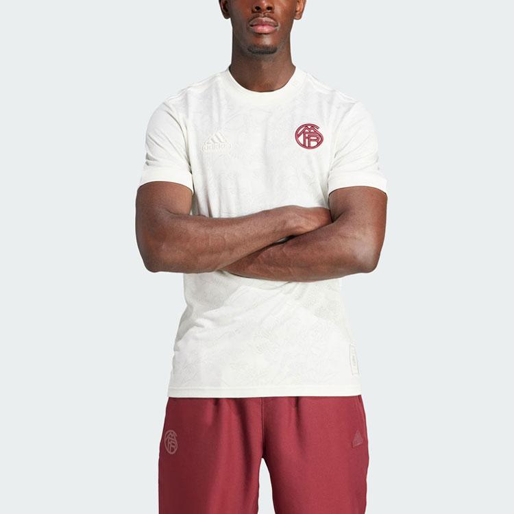 adidas FC Bayern Lifestyle Third Kit Embroidered Short Sleeve Soccer Jersey Men Tops Han-Jade-White HR3726