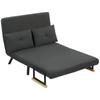 Convertible Sofa Bed, 4-in-1, 2-Seater, Foldable, 5-Level Backrest, Pillows, 102 X 73 X 81 Cm, Grey