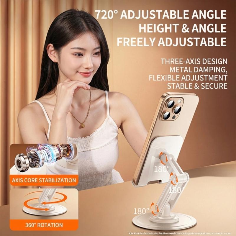 Adjustable Three Rotatable Desk Stand Foldable Portable Not Slip Lightweight Strong Bracket for Phones Tablets