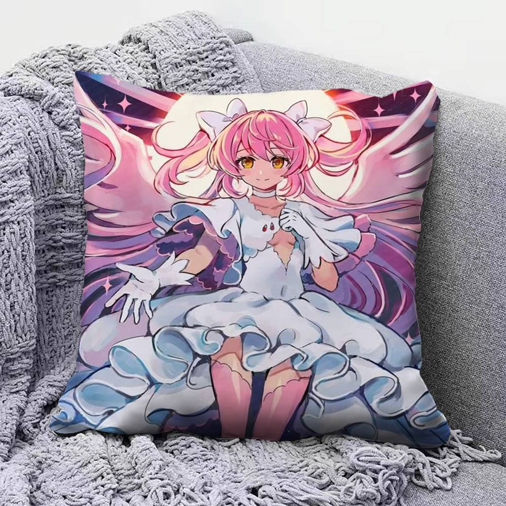 Madoka Kaname Anime Girl Puella Magi Madoka Magica Pillow Covers Home Sofa Cushion Covers and Aecorative Custom