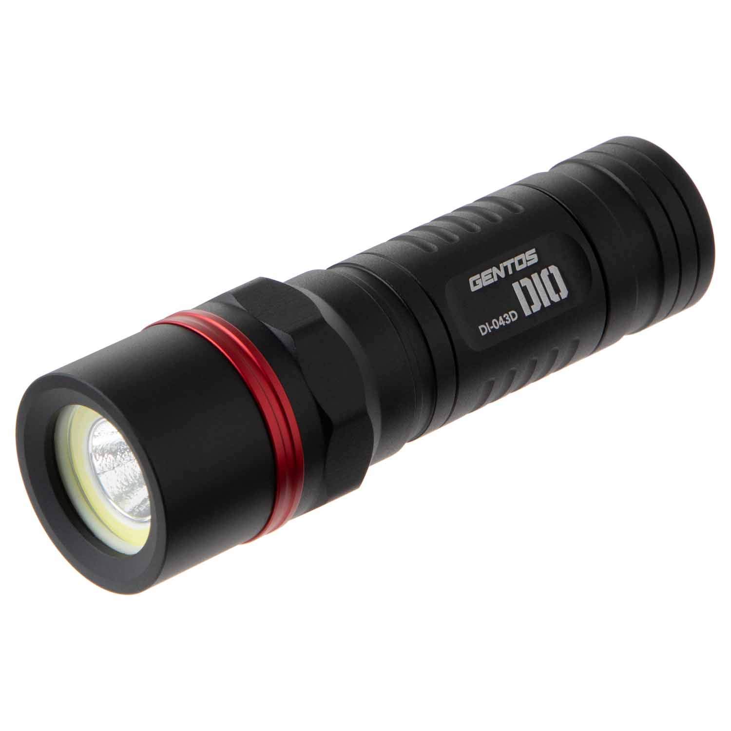 

GENTOS Flashlight LED Light AAA Battery Powered Powerful 400 Lumens DIO Handy Light Flashlight DI-043D чорний