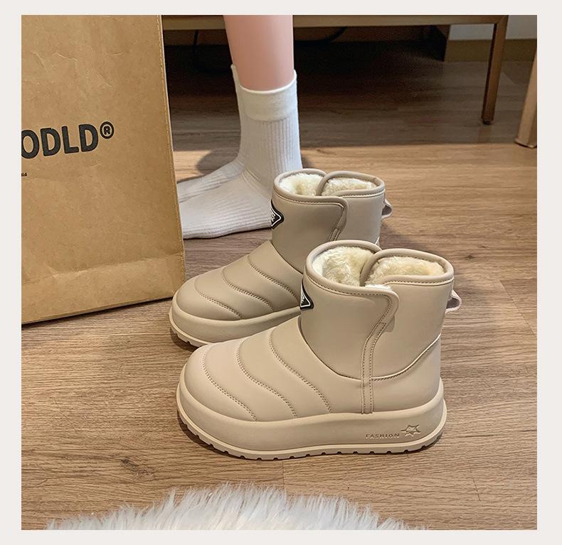 Women's 2024 Winter Velvet High-Top Snow Boots - Warm, Stylish Korean Casual Shoes (Model KT2822)