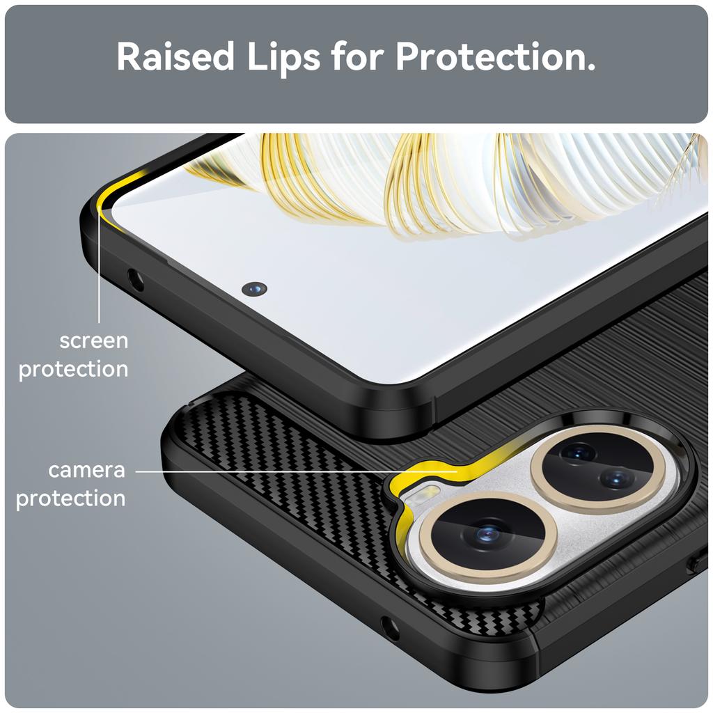 Luxury Carbon Fiber Case for Nova 10 SE Huawei Nova 10se Full Protective Soft Cover for Nova10 Se Shockproof Silicone Case