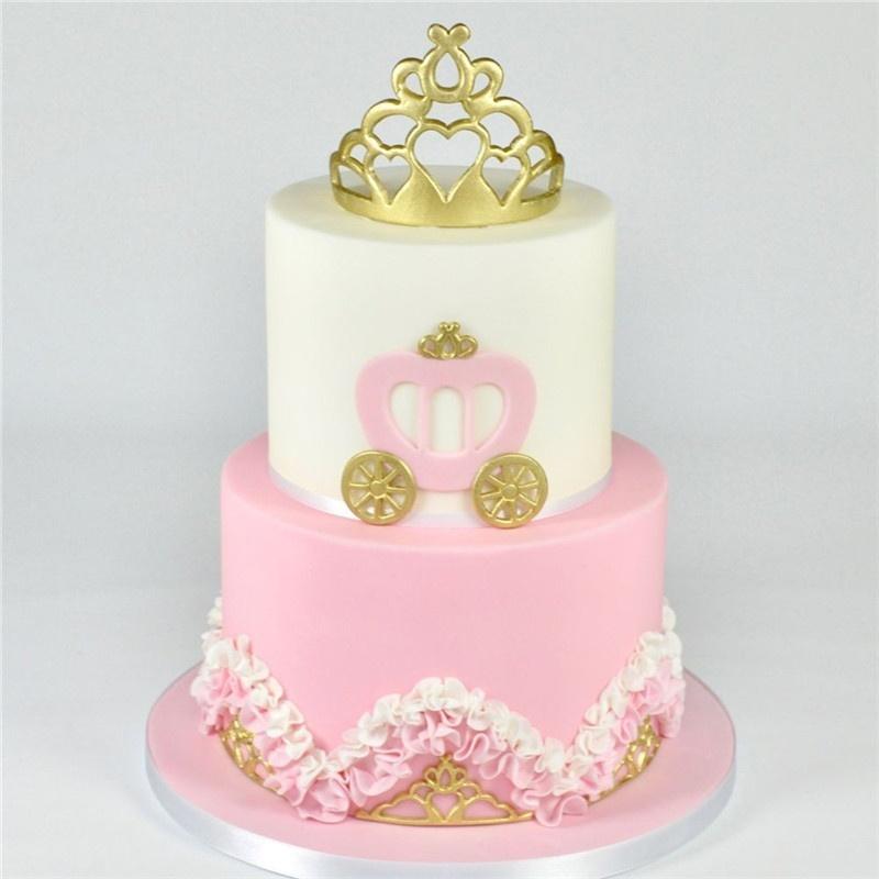 3 Pcs/set Princess Carriage Print Plunger Fondant Cake Mold Plastic Cookie Cutter