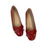 2025 new spring and autumn French small inner height increase flat shoes women's bow ballet shoes square head shallow mouth single shoes