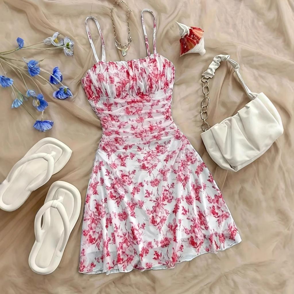 Summer Women's Fashionable and Sexy Dress, Vacation Backless Strappy Dress, Beach Dress