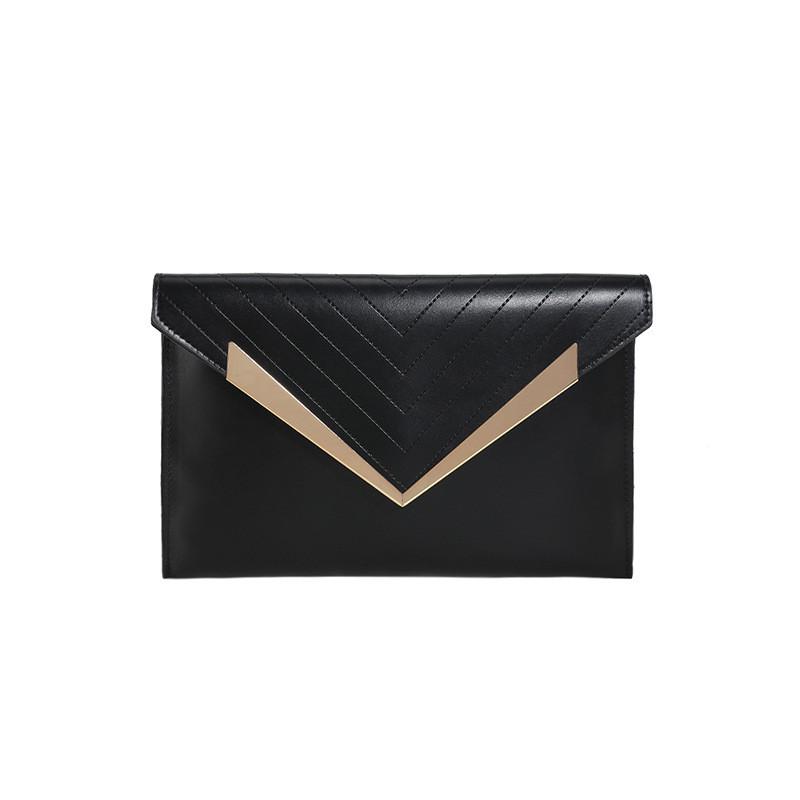 Stilvolle Damen-Clutch-Tasche mit großem Fassungsvermögen, trendige PU-Umschlagtasche in Schwarz, Weiß, Khaki und Rosenrot