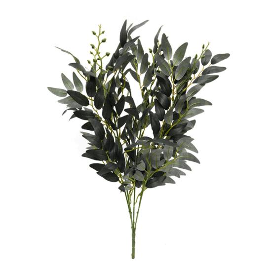 Artificial Salix Leaf 5 Forks Realistic Greenery Flexible Stems No Watering Maintenance Faux Plant Home Decor