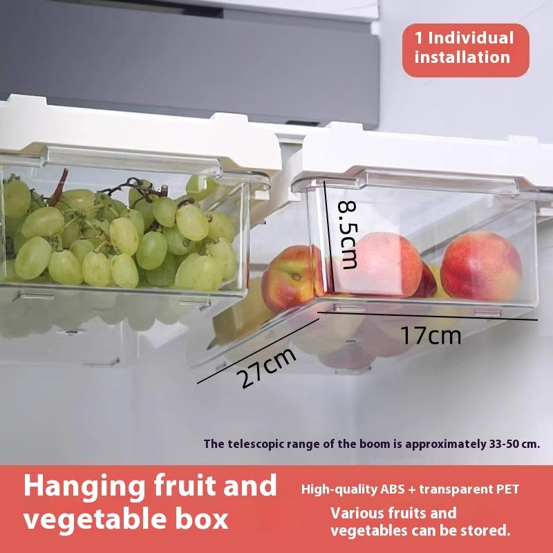 Hängande Utdragbar Förvaringslåda för Kylskåp, Äggorganisation, Fruktbevaring, Köksförvaringslåda i Livsmedelsgodkänd Plast