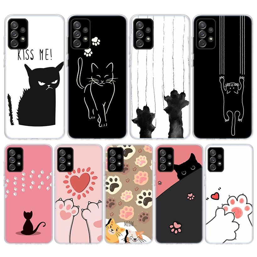 Cat Footprint Funny Paw Cute Soft Phone Case For Samsung Galaxy A52 A42 A32 A12 A22 A51 A50S A30S A20S A10S A71 A41 A31 A21S A40
