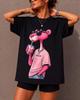 Cool Pink Cat Drinking Boba Shirt, Cute Streetwear T-Shirt, Bubble Tea Lover