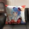 Ganyu Genshin Impact Cushion Cover Natural Linen Organic Fabric DoubleSided Printing Sofa Home Decor Gift Pillow Case