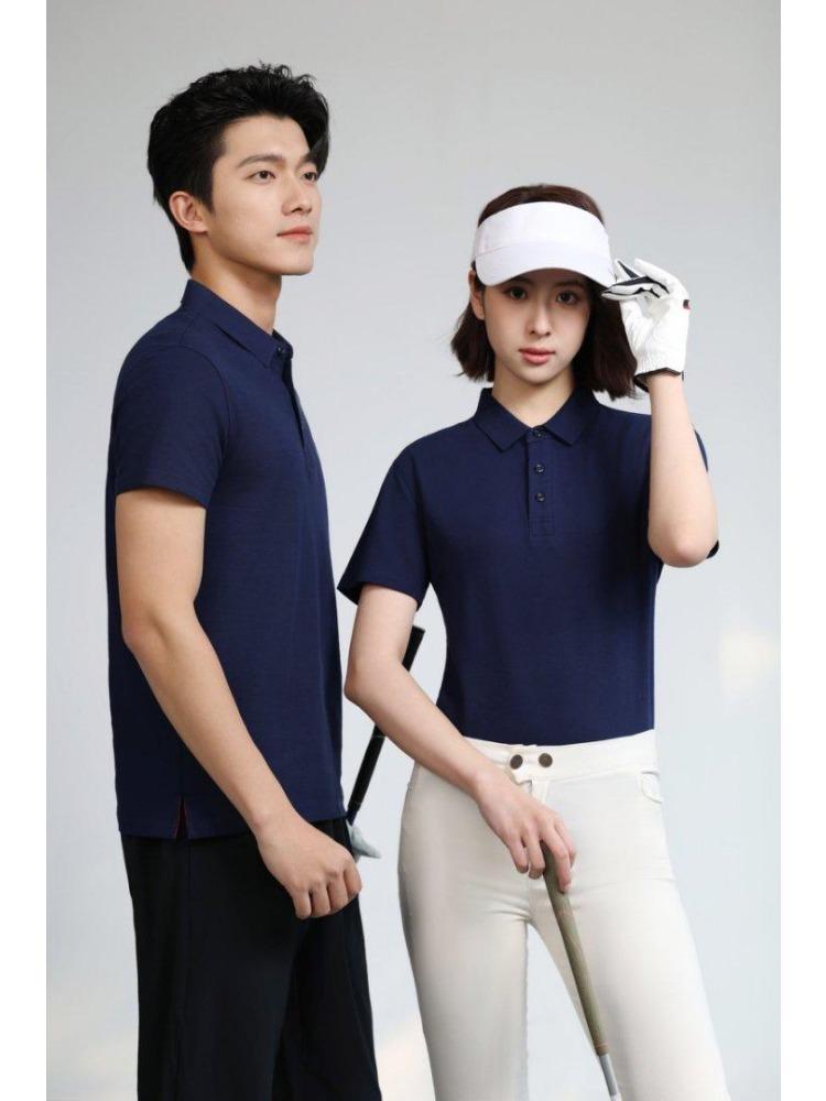 Solid Color T-Shirt Summer Women's and Men's Lapel Short Sleeve YG-258/256