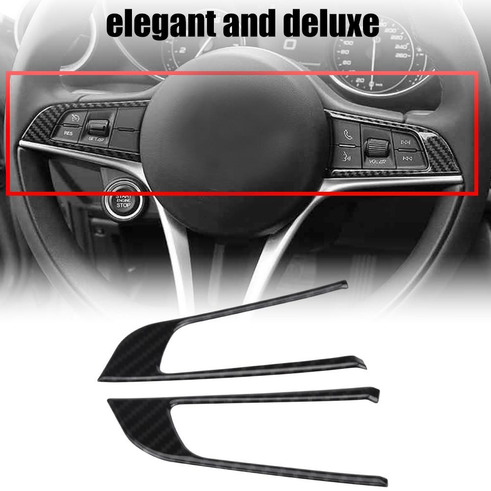Car Interior Steering Wheel Button Decorative Cover Trim for Alfa Romeo StelvioGiulia