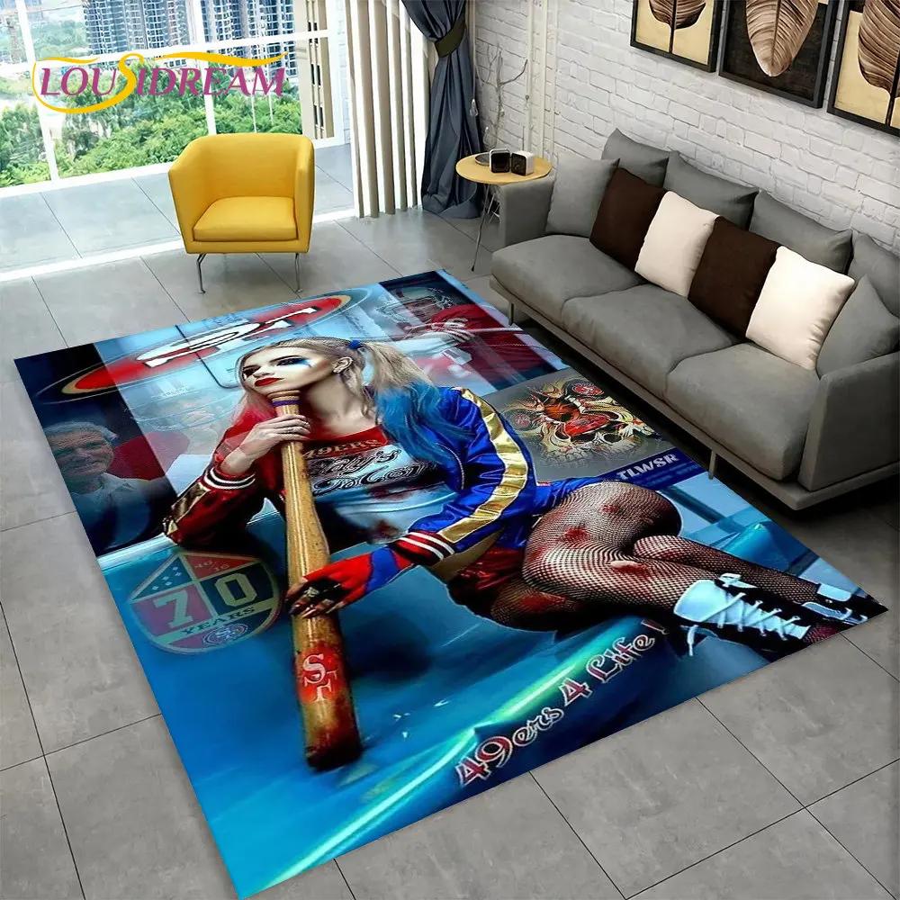 Joker Girl Cartoon Area Rug,Carpet Rug for Home Living Room Bedroom Sofa Playroom Kitchen Doormat Decor,Child Non-slip Floor Mat