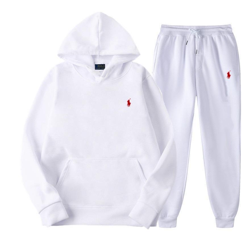 Autumn/Winter Solid Color Hooded Sweatshirt and Sport Pants Set - Unisex Casual Two-Piece