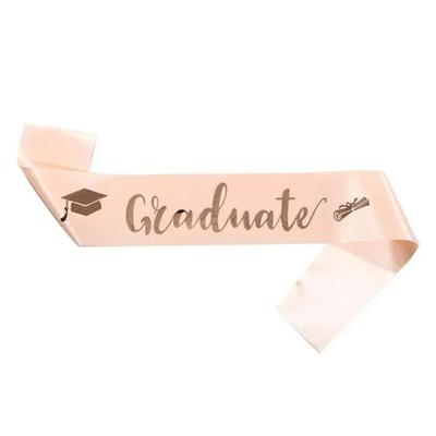5pcs Celebration Belts Adjustable Graduation Sash Belts Elegant Double Congratulations Straps Satin Bachelor Sash School