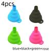 1/4PCS Silicone Collapsible Funnel Foldable Kitchen Long Neck Dispense Gadget Tool Filter Sorter Small Water Bottle Liquid Oil