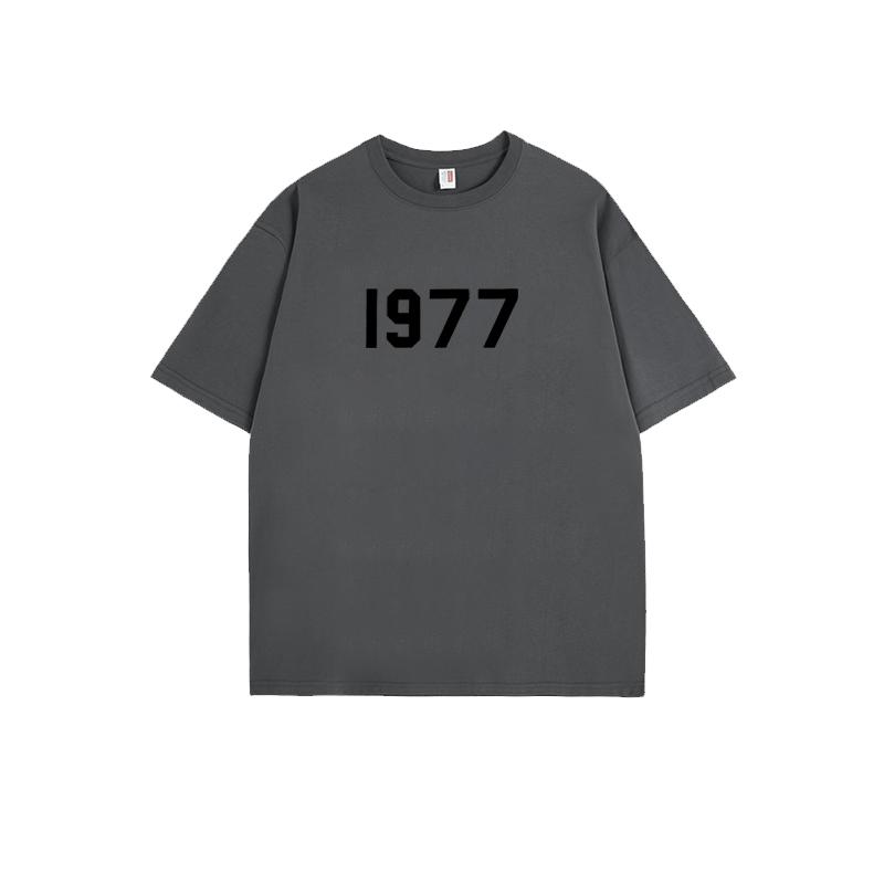 ESSENTIALS Short Sleeve Cotton Heavy T-shirt for Men and Women Summer Slimming American High Street Design Emotional Pair Top