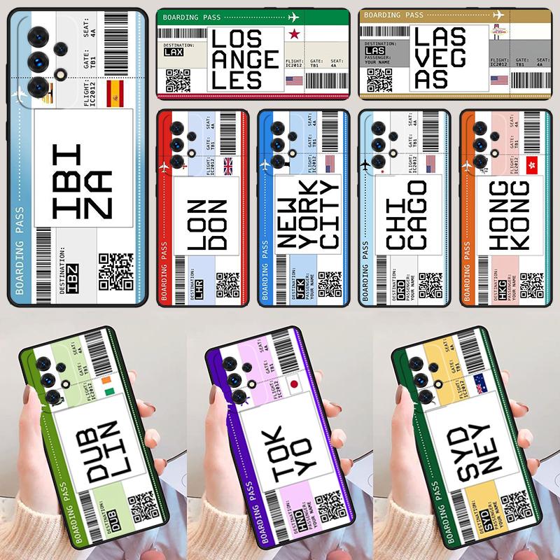 BOARDING PASS phone case For Samsung Galaxy A42 A31 A40 A51 A71 A32 A80 A91 A52 A72 A73 A20e A21S A50 A70 A11 A12 Cover