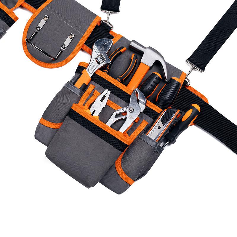 Tool bags consisting of 2 large fanny packs, 1 small fanny pack, and a shoulder strap.