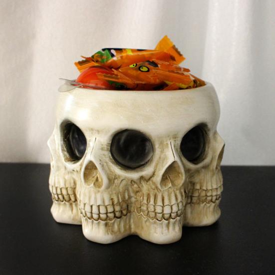 Creepy Skull Planter Succulent Vase Realistic Looking Multi-Face Design Horror Skeleton Planter
