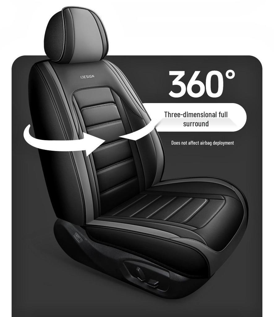 All-Season Leather Car Seat Covers & Cushions with Full Coverage