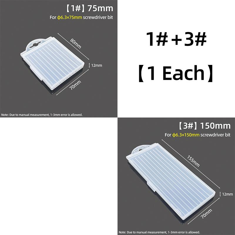 10-Grid Screwdriver Bit Storage Box Plastic Case 1/4" (6.35mm) Hex Shank 75/110/150/200mm Bits Tool Packing Parts Container