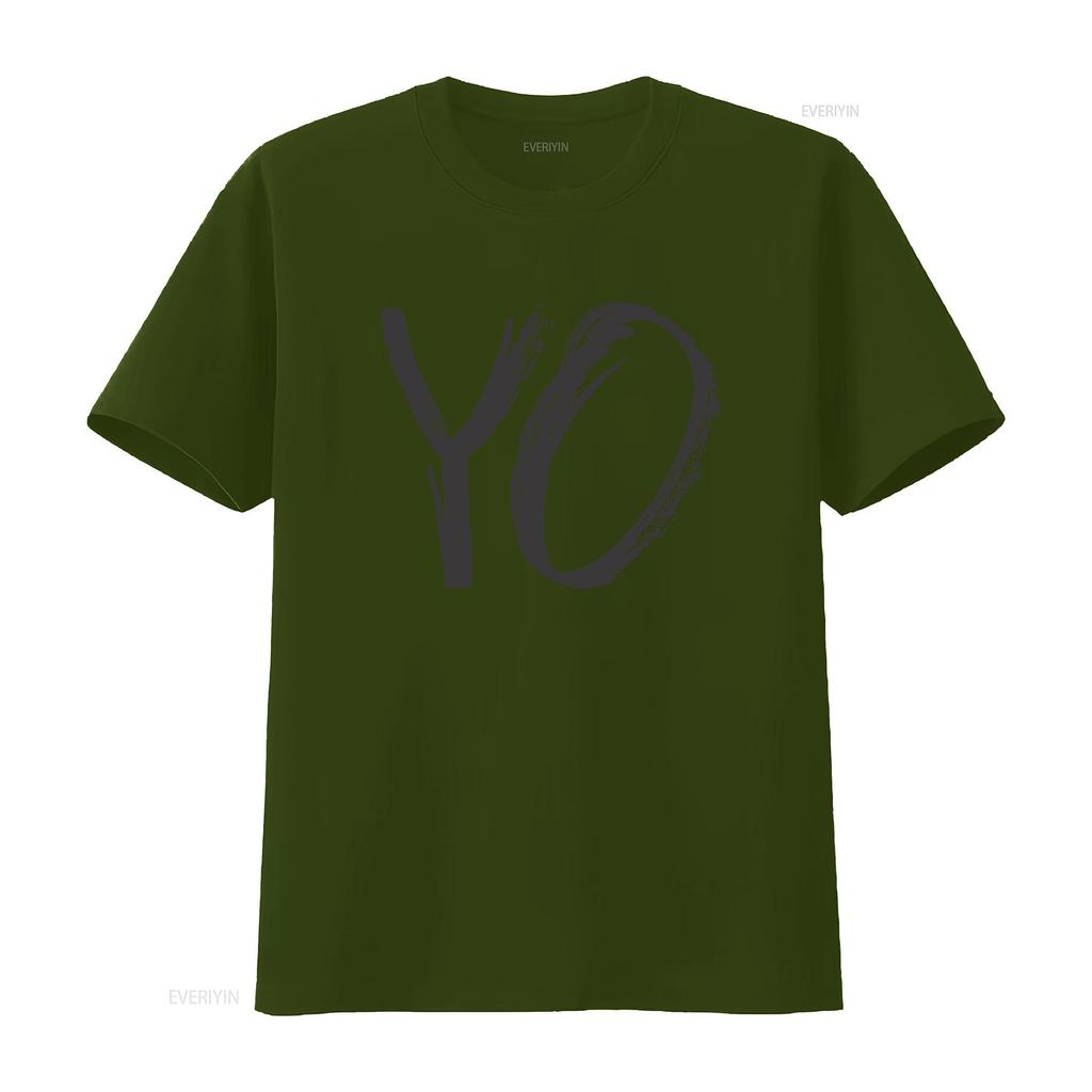 Yo For Yolo Adult Unisexs T Shirt Vintage Washed Streetwear Homme Top For Everyday Wear Unisex Versatile Soft Stretched Casual