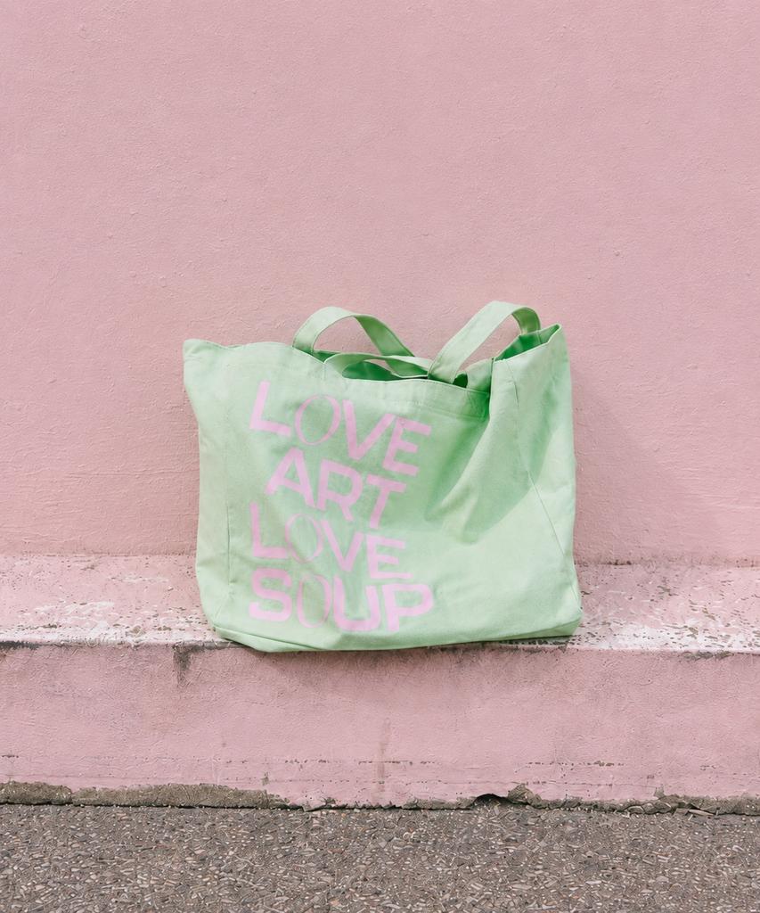 Blanksoup Blanksoup X Visualcollect Love Tote Bag Lightgreen
