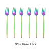 6Pcs/Set Gold Fork Set Tea Cake Snack Fork Dinnerware Cutlery Mirror Polished Stainless Steel Tableware Dessert Fruit Fork Silverware Set