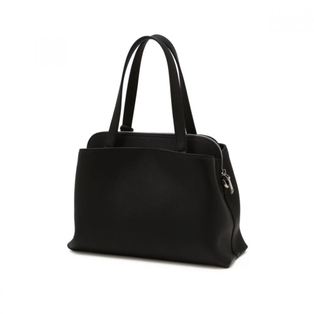Daks Black Leather Tote Bag With Buckle Dcba6e168bk